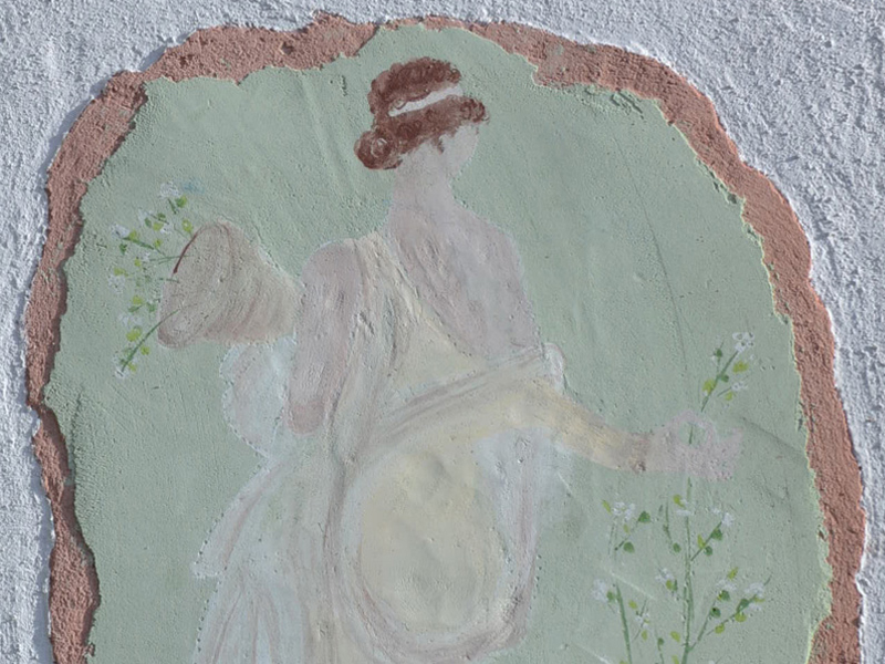 Fresque romaine inspirée de l'oeuvre Flora ou Le Printemps maison romaine d Herculanum